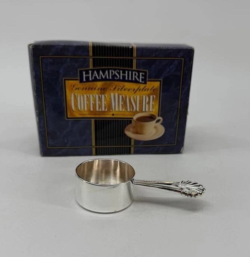 Hampshire Genuine Silverplate Coffee Measure Scoop Ornate Handle Open Box